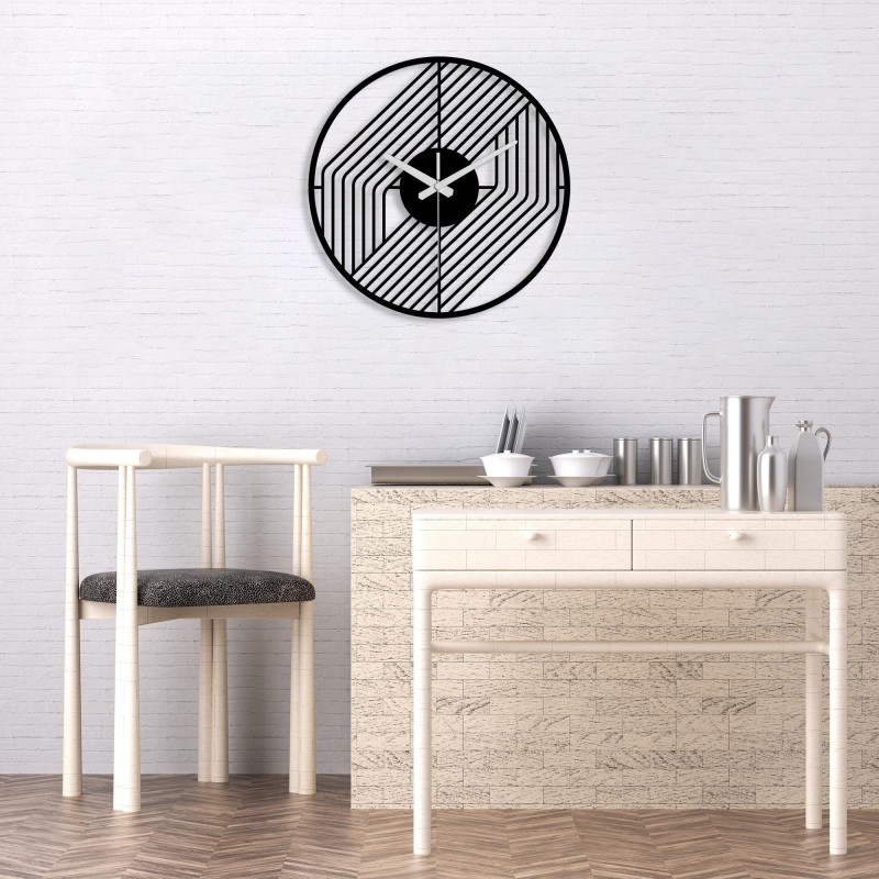 Modern geometric metal wall clock