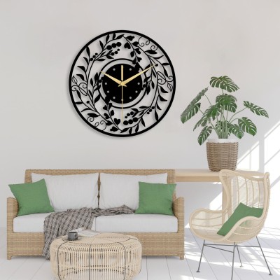 Oversized floral metal wall clock