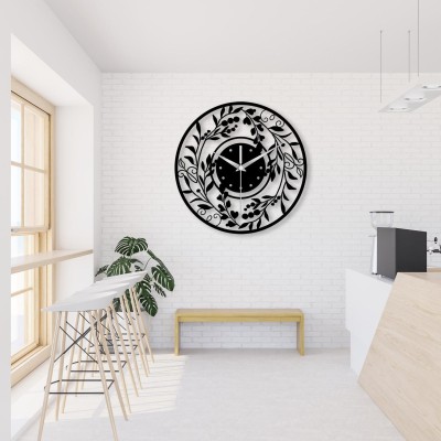 Oversized floral metal wall clock