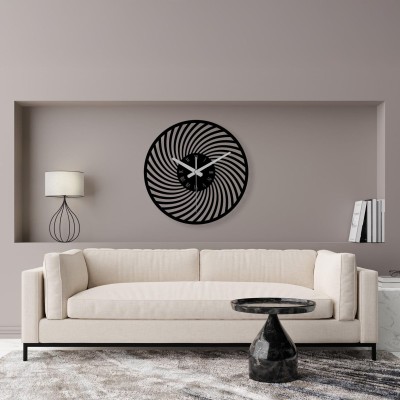 Spiral black metal clock