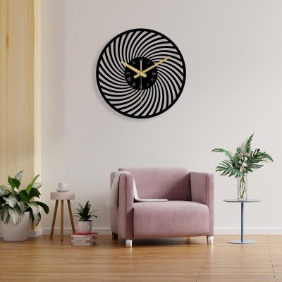 Spiral black metal clock