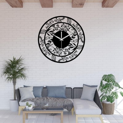 Unique Floral Metal Wall Clock