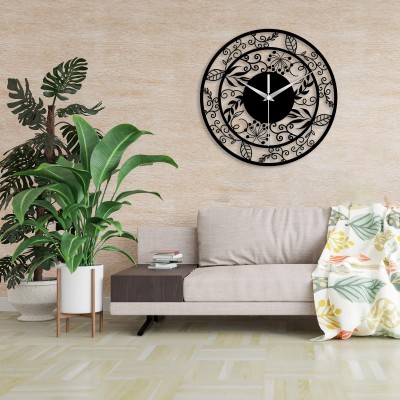 Unique Floral Metal Wall Clock