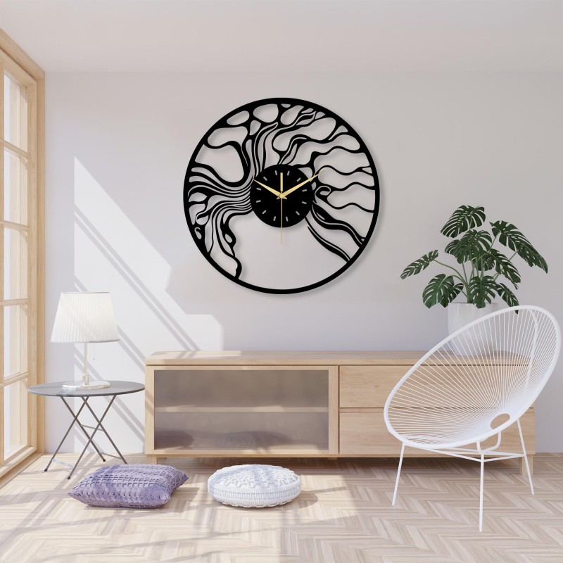 Abstract modern metal wall clock