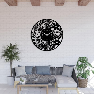 Unique Floral Metal Wall Clock