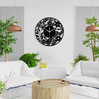 Unique Floral Metal Wall Clock