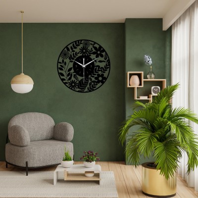 Unique Floral Metal Wall Clock
