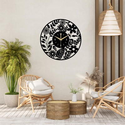 Unique Floral Metal Wall Clock