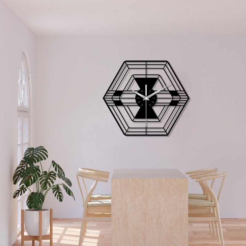 Handcrafted Oversized Geometric Clock