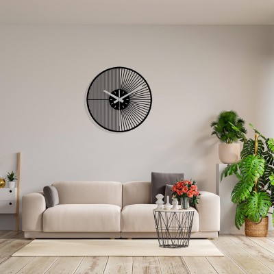 Black metal wall clock
