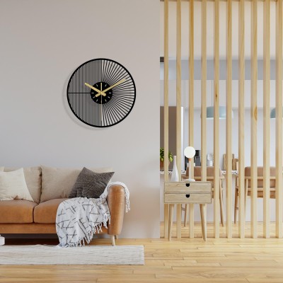 Black metal wall clock