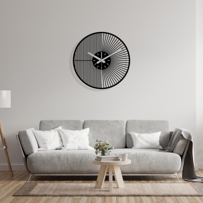 Black metal wall clock